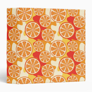 Classeur Rétro motif orange d'agrume