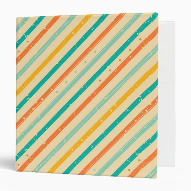 Classeur Rétro motif rayé grunge (Devant/Intérieur)