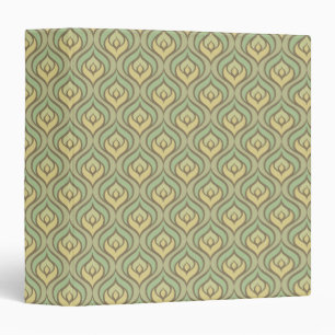 Classeur Rétro motif vert et jaune vintage