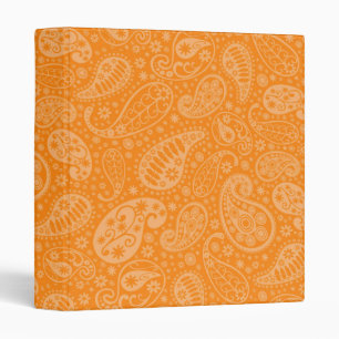 Classeur Rétro Paisley floral orange