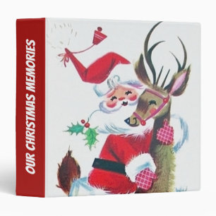 Classeur Rétro renne vintage de Père Noël de Noël