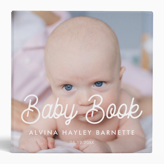 Classeur Retro script Baby Book album photo (Devant)