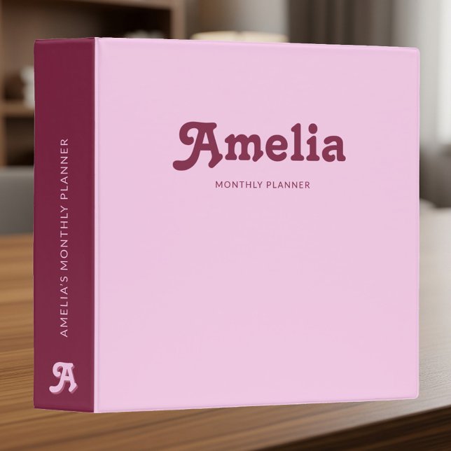 Classeur Rétro Simple Rose Vibrant (Créateur téléchargé)