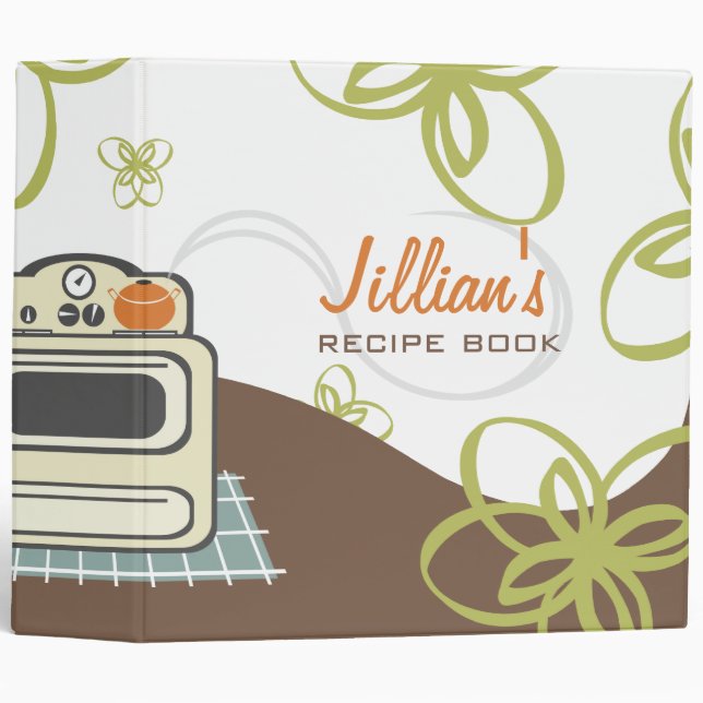 Classeur Retro Stove / Livre de recettes de cuisine moderne (Devant/Côté)