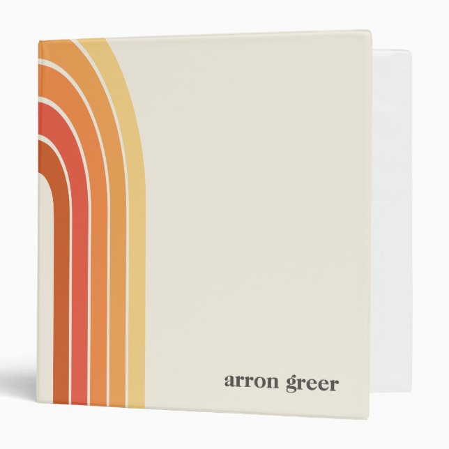 Classeur Retro Stripes 70's 80s Orange Yellow (Devant/Intérieur)