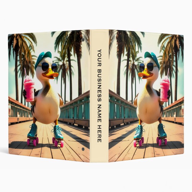 Classeur Retro Summer Funny Roller Duck  (Arrière-plan)