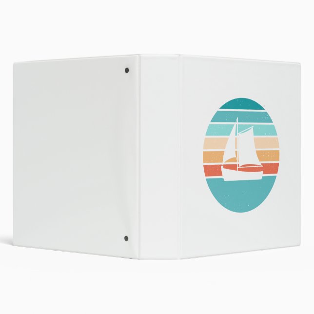 Classeur Retro Sunset Effet Perdu + Voilier (Arrière-plan)