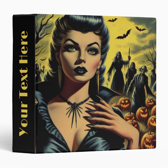 Classeur Retro Vampire Girl (Devant/Côté)
