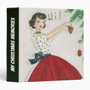 Classeur Retro vintage Christmas lady ajouter le titre