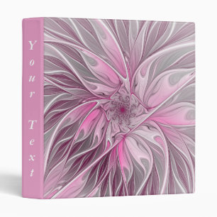 Classeur Rêve de fleur rose fractale, texte Imaginaire flor
