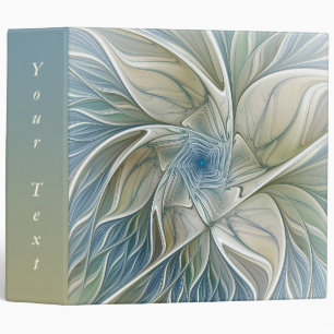 Classeur Rêve Floral Abstrait Bleu Kaki Art Fractal Texte