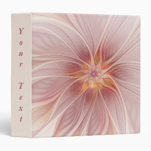 Classeur Rêve Floral Rose Pâle Art Abstrait Fleur Texte