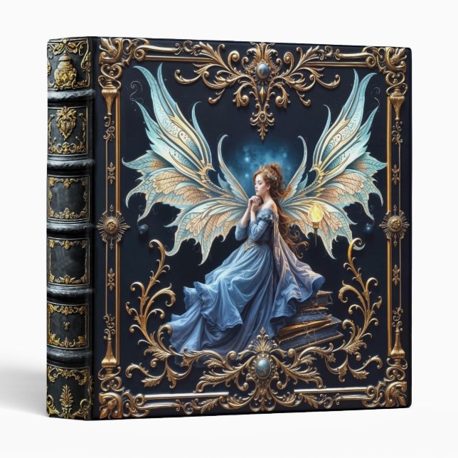 Classeur Rêver Fairy Imaginaire Art cuir look (Devant/Côté)
