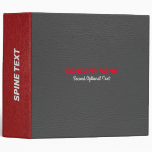 Classeur Revêtement gris foncé et cuir rouge
