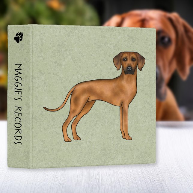 Classeur Rhodesian Ridgeback mignon chien Brown avec texte  (Créateur téléchargé)