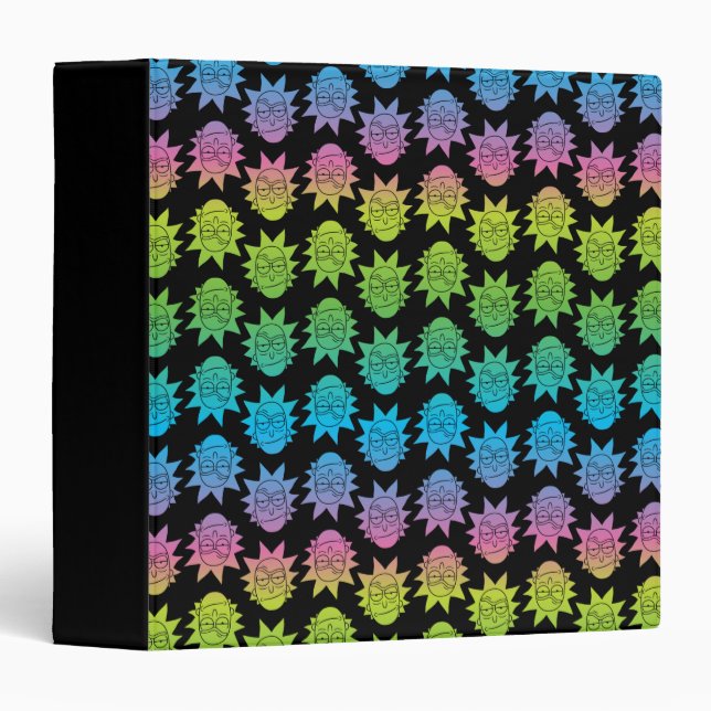 Classeur RICK ET MORTY™ | Rainbow Rick Head motif (Devant/Côté)