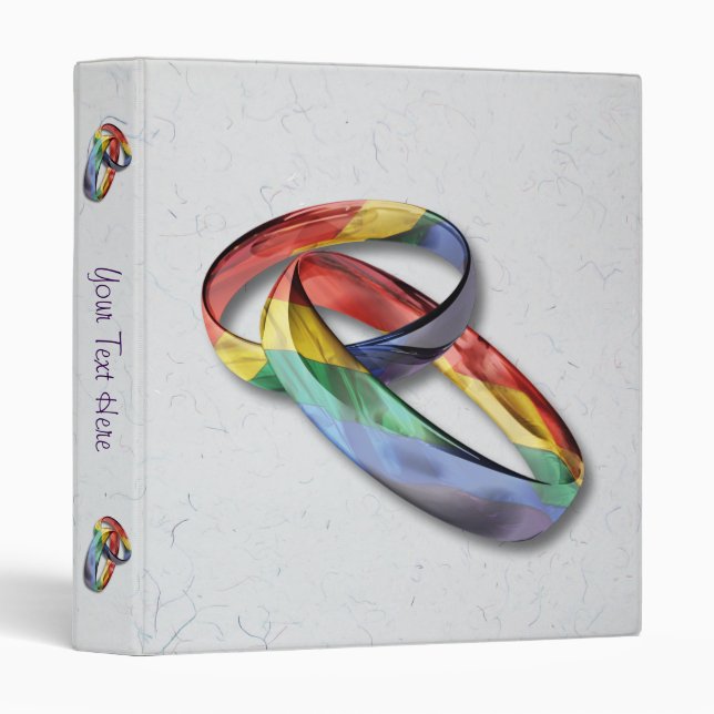 Classeur Rings de Rainbow Wedding pour l'Equality (Devant/Côté)