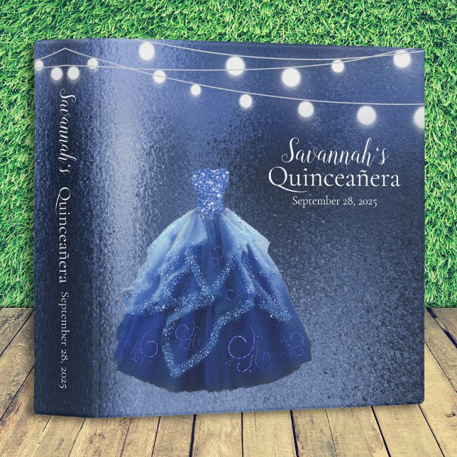 Classeur Robe bleu Quinceanera Lumières à cordes (Créateur téléchargé)