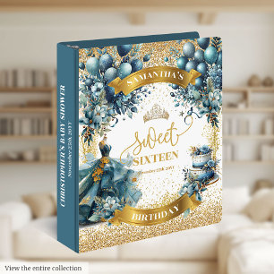 Classeur Robe Bleue Élégante Douce 16 Parties scintillant O