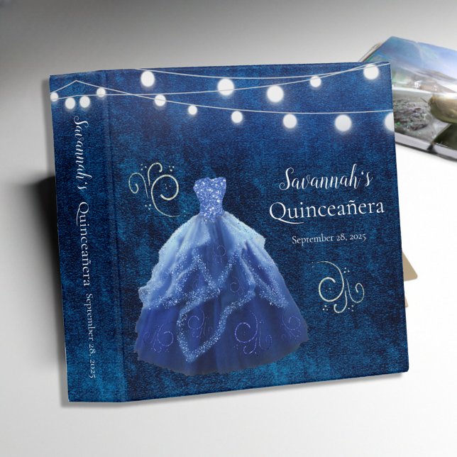 Classeur Robe bleue Quinceanera String Album photo clair (Créateur téléchargé)