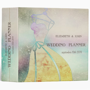 Classeur Robe de mariée aquarelle élégante Mariage