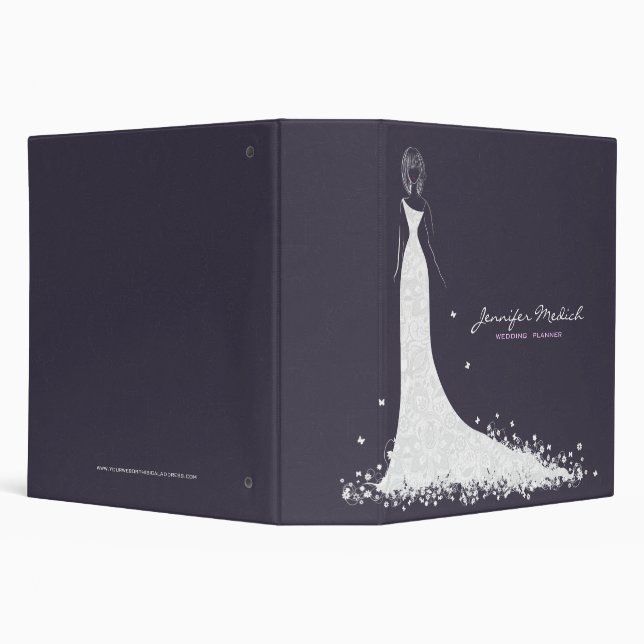 Classeur Robe Mariage violet et blanc profond et dentelle V (Arrière-plan)