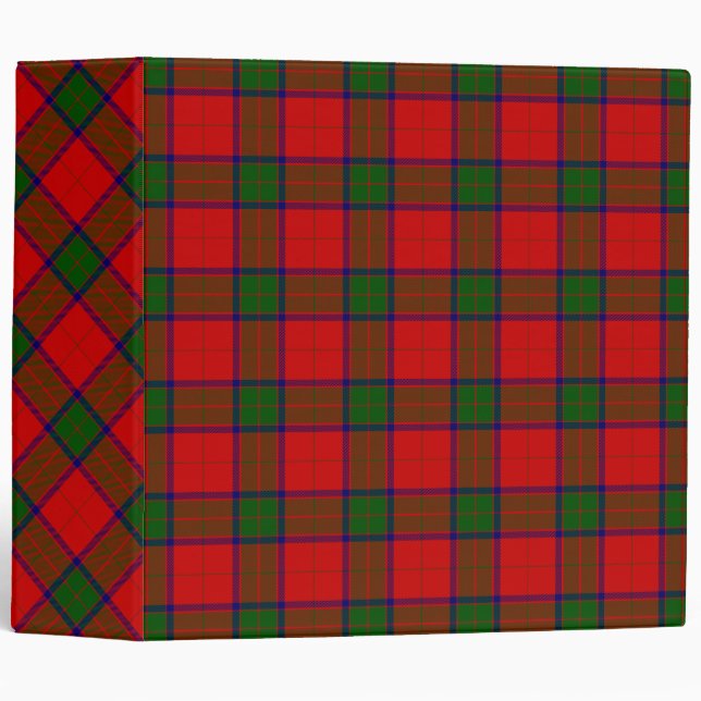Classeur Robertson tartson rouge vert plaid (Devant/Côté)