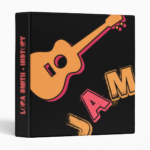 Classeur Rocking Guitar, Music Jam Style, Orange et Red Art