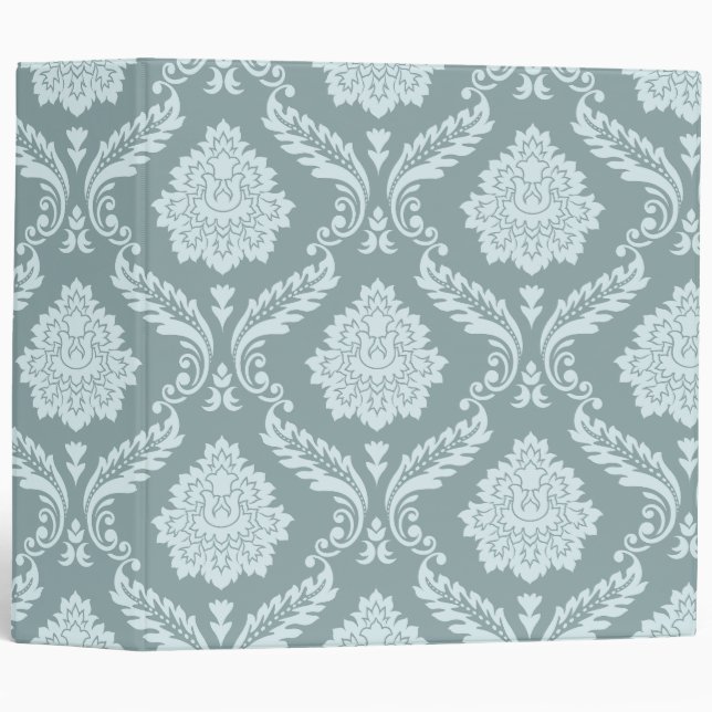 Classeur Rococo Damask Big Pattern Duck Egg Blue+Teal (Devant/Côté)