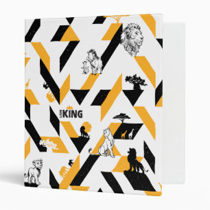 Classeur Roi Lion  Motif géométrique noir et or
