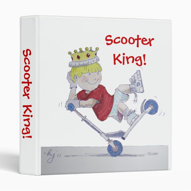 Classeur Roi micro de scooter de bande dessinée de (Devant/Côté)