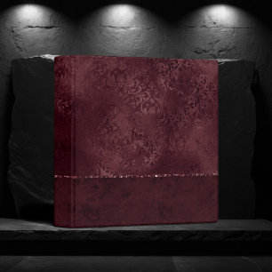 Classeur Romance Vin De Minuit   Dark Satiny Grunge Damask