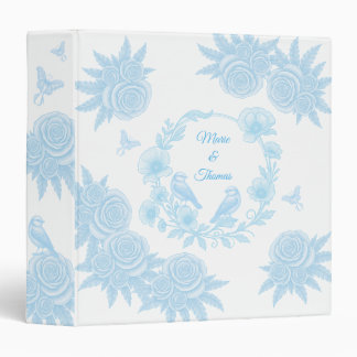 Classeur Romantique Bleu Floral – Marie & Thomas Personnali
