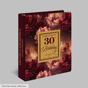 Classeur Romantique Blush Bourgogne Or 30e anniversaire Cad