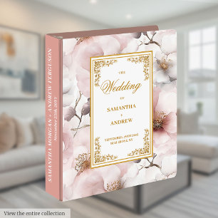 Classeur Romantique blush floral or mariage mémoire album