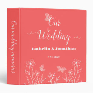 Classeur Romantique élégant corail rose floral album photo