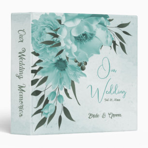 Classeur romantique fleurs bleues & album photo feuille ver