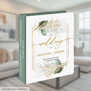 Classeur Romantique minimaliste verdure Mariage 3 anneau Cl