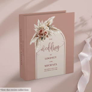 Classeur Romantique pampas herbe floral mariage mémoire alb