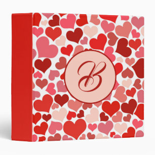 Classeur Romantique Rouge rose Coeur amour Valentine Initia