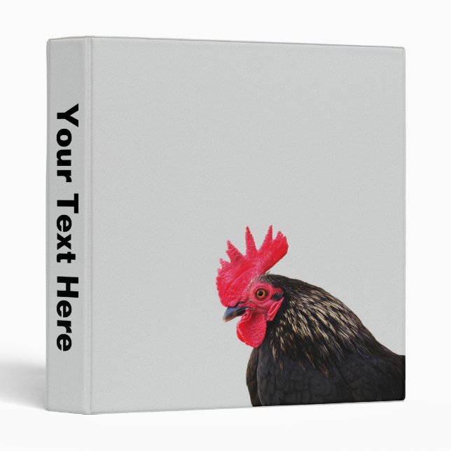 Classeur Rooster noir - Personnalisable (Devant/Côté)