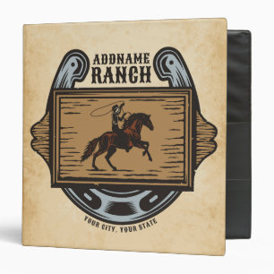 Classeur Roping Cowboy AJOUTER LE NOM Western Family Horse