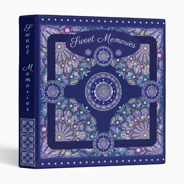 Classeur Rosace bleue (Devant/Côté)
