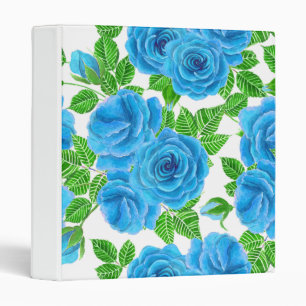 Classeur Rose bleu aquarelle motif transparent