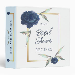 Classeur Rose bleu marine Gold Frame Fête des mariées