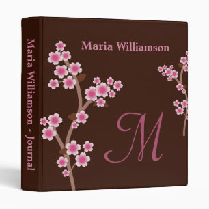 Classeur rose brun chocolat de fleurs de cerisier