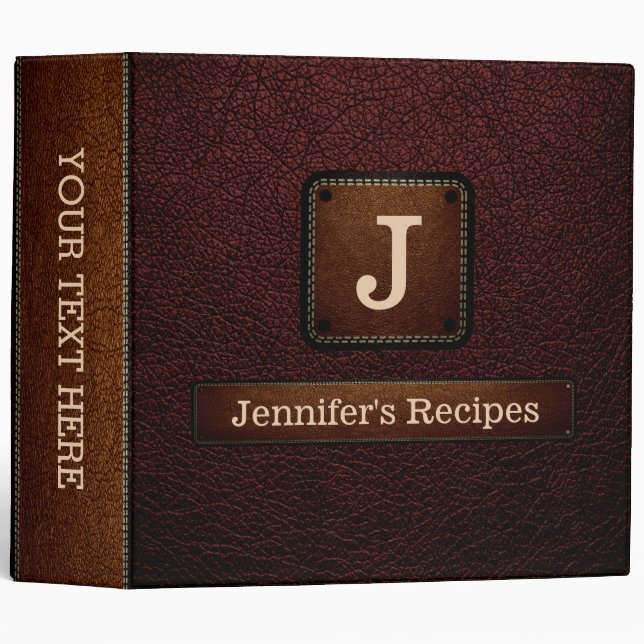 Classeur Rose bulgare Elegant Recette Look cuir (Devant/Côté)