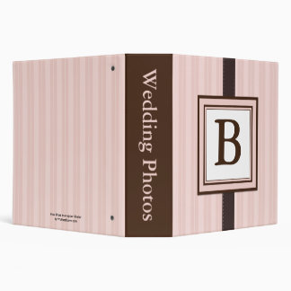 Classeur rose de monogramme de rayure