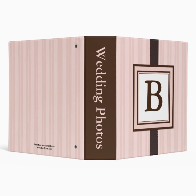 Classeur rose de monogramme de rayure (Arrière-plan)