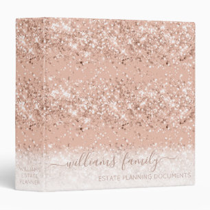Classeur Rose de Parties scintillant Gold personnalisé de